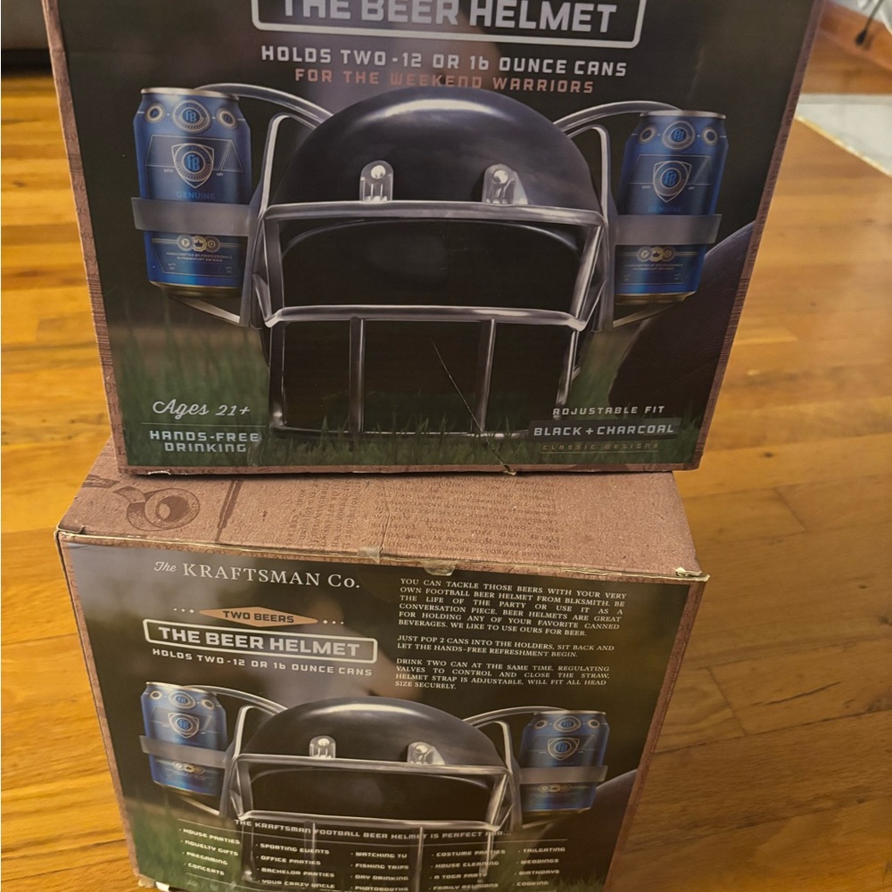 The Kraftsman Co. “Beer Helmet” Hands-Free Drink Holder 🎉 NEW IN BOX